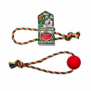 Сибирский Пёс, игрушка для собак "Супермяч" на верёвке (петля) (№2)