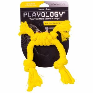 Сенсорный канат Playology PUPPY SENSORY ROPE для щенков мелких и средних пород 8-16 недель с ароматом курицы (100 г)