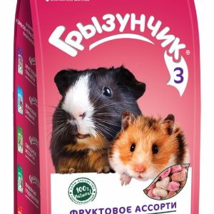 Корм-лакомство для грызунов и кроликов "Грызунчик 3 Фруктовое ассорти" (2 кг)
