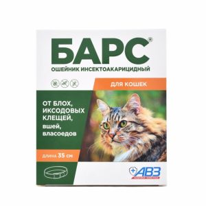 Ошейник БАРС для защиты кошек от блох и клещей (10 г)