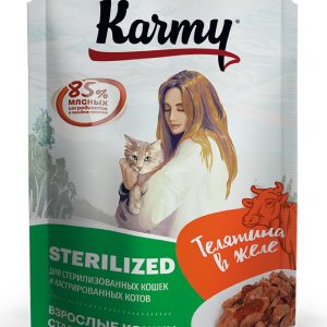 Пауч для стерилизованных кошек и кастрированных котов с телятиной в желе старше 1 года (80 г)