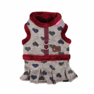 Платье-шлейка из иск.меха, розовый меланж-коричневый (L)