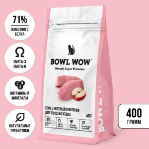 Сухой корм для взрослых кошек с индейкой и яблоком (400 г)