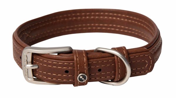 Ошейник серия "Leather", коричневый (ЮАР) (XL)