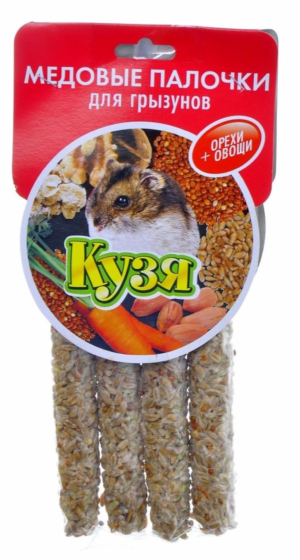 Палочки для грызунов "орех+овощи", 4 шт (15 г)