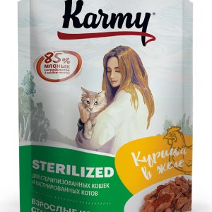 Бокс 12 шт. Паучи для стерилизованных кошек и кастрированных котов с курицей в желе старше 1 года (960 г)