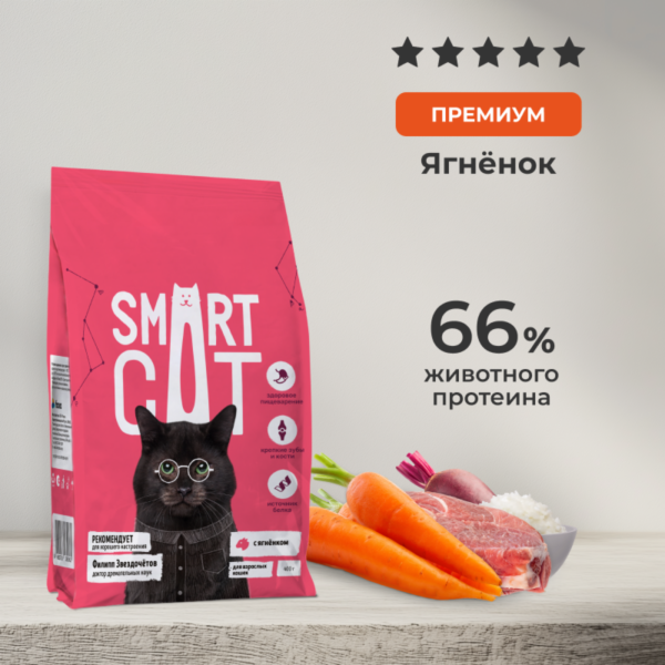 Сухой корм для взрослых кошек с ягненком и овощами, ADULT, Lamb and vegetables (400 г)
