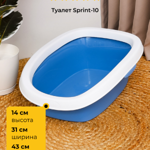 Туалет Sprint-10 с рамкой, серо-голубой, 31х43х14 см (Италия) (383 г)