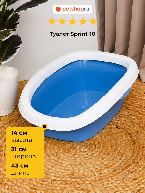 Туалет Sprint-10 с рамкой, серо-голубой, 31х43х14 см (Италия) (383 г)