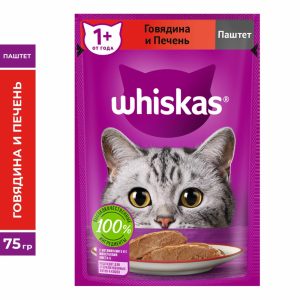 Влажный корм для кошек, паштет из говядины с печенью (75 г)