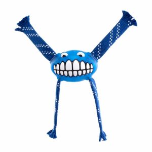 Игрушка с принтом зубы и пищалкой FLOSSY GRINZ, синий (ЮАР) (L)