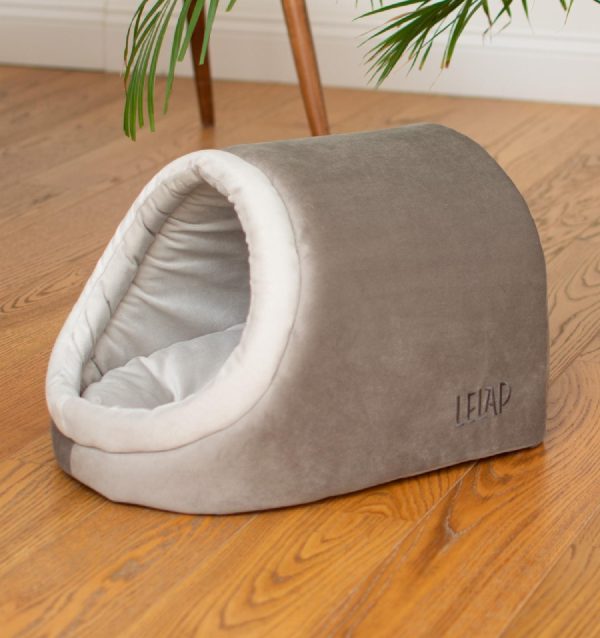 Лежак-нора для кошек "Sole" серый (46х31х30 см)