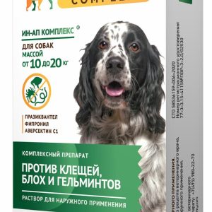 ИН-АП комплекс для собак массой от 10 до 20 кг против блох, клещей, вшей, власоедов и гельминтов (22 г)
