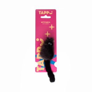 Игрушка для кошек Мышка из натурального меха норки, черная (14 г)
