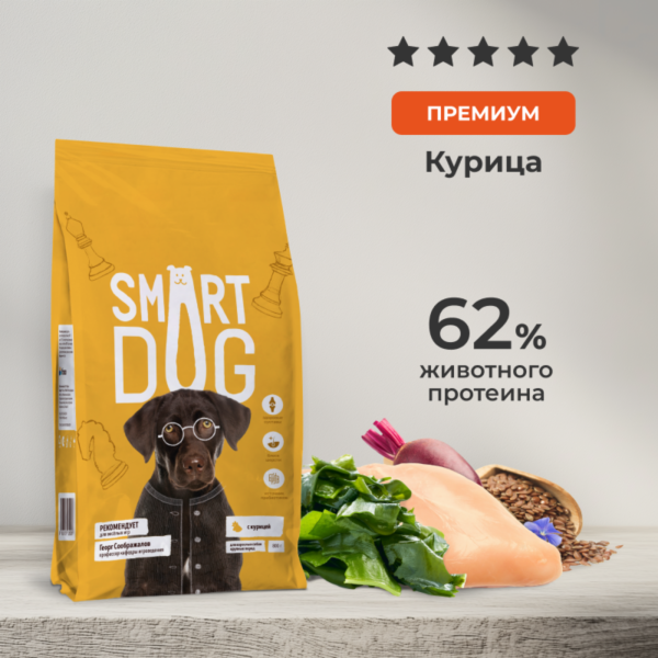 Сухой корм для взрослых собак крупных пород с курицей и овощами, MAXI ADULT, Chicken (18 кг)