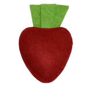 Игрушка для кошек "Фетровая клубничка с кошачьей мятой" (5  см)