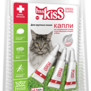 Капли репеллентные для крупных кошек весом более 2 кг, 3 шт по 2,5 мл (8 г)
