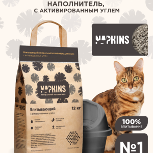 Впитывающий наполнитель с активированным углем, 100% Натуральный, без пыли, 4,48 л (3 кг)
