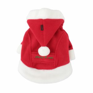 Курточка "Санта" с капюшоном, красный с белой отделкой (5L)