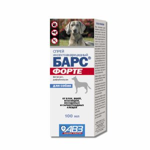 Спрей БАРС форте для обработки собак от блох и клещей (100 мл)
