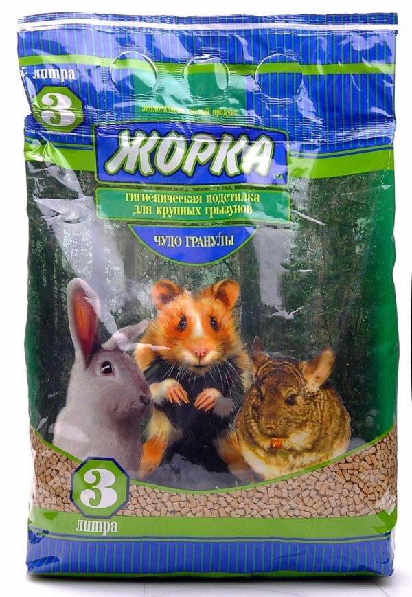 Древесный наполнитель "Чудо гранулы" для крупных грызунов (1 см), 3 л (1.7 кг)