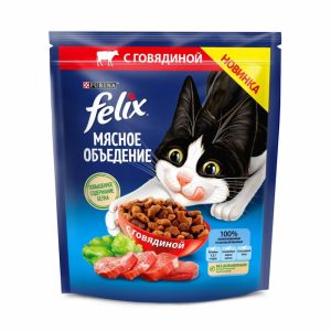 Сухой корм для кошек "Мясное объедение"с говядиной (600 г)