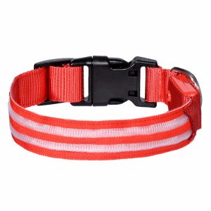 Светодиодный ошейник "Конти", красный (L)