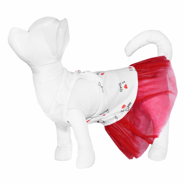 Платье для собаки с красной юбкой из фатина (XL)