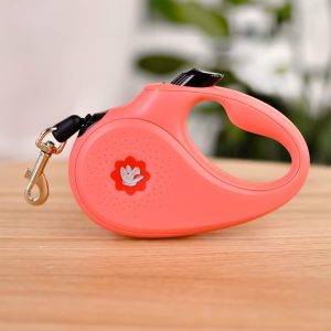 Поводок рулетка для собак малых пород, трос 5 м, розовый (20 кг, 5 м)