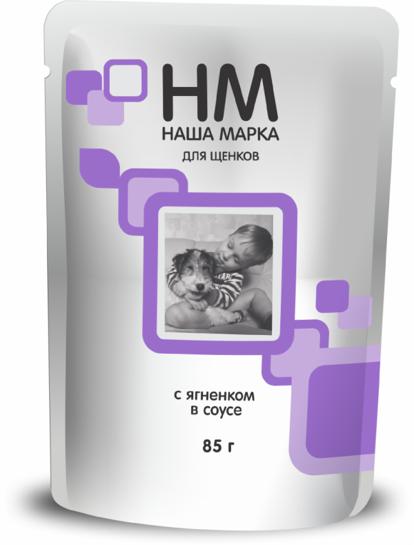 Паучи для щенков с ягненком в соусе (85 г)