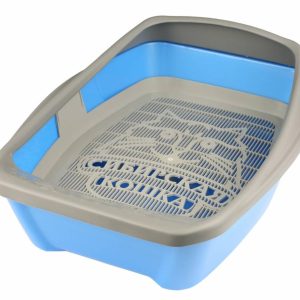 Туалет Евро для кошек глубокий с сеткой и бортиком (44х32х16 см)