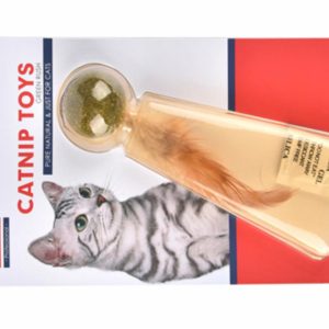 Игрушка для кошек "Шарик из мяты с перьями" (56 г)