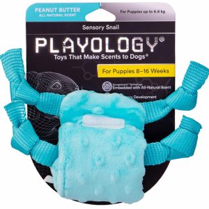 Сенсорная плюшевая улитка Playology PUPPY SENSORY SNAIL для щенков 8-16 недель с ароматом арахиса (90 г)