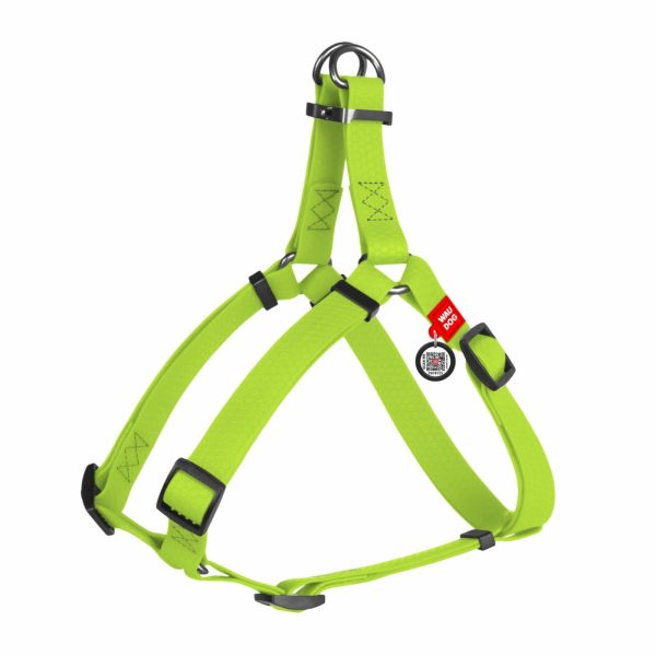 Шлея для собак водостойкая "Waterproof" с металлической пряжкой, салатовая (M)