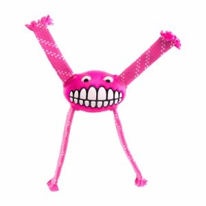 Игрушка с принтом зубы и пищалкой FLOSSY GRINZ, розовый (ЮАР) (S)