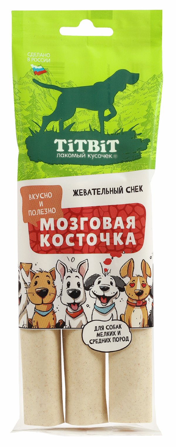 Жевательный снек Мозговая косточка лакомство для собак мелких и средних пород (95 г)