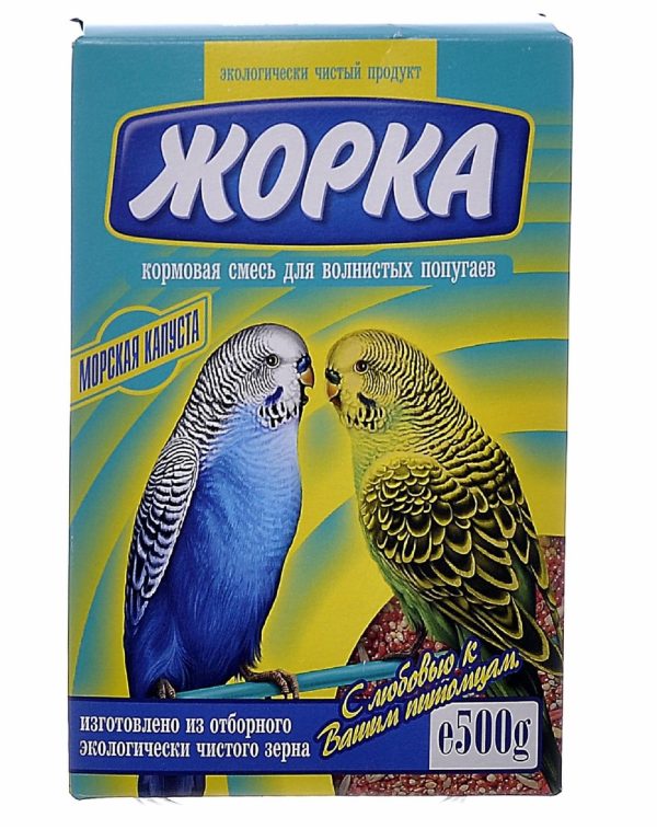 Для волнистых попугаев с морской капустой (коробка) (500 г)
