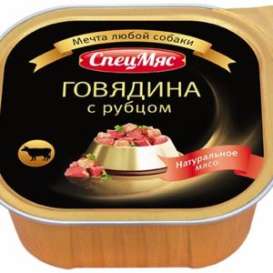 Консервы для собак "СпецМяс" говядина с рубцом (300 г)