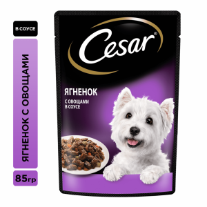 Влажный корм Cesar для взрослых собак, с ягненком и овощами в соусе, 85г 10222813 (85 г)