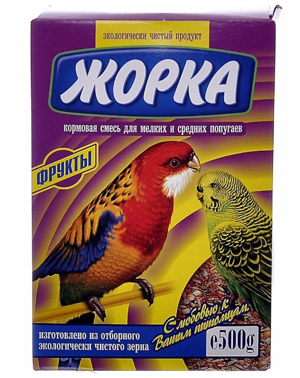 Для мелких и средних попугаев с фруктами (коробка) (500 г)