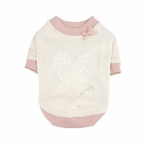 Футболка с аппликацией  Кружевное сердце, розовый (L)
