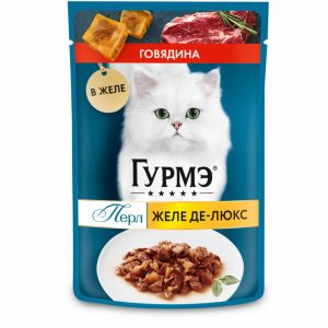 Влажный корм Перл Желе Де-Люкс для кошек, с говядиной в роскошном желе, 1 шт (1 шт)
