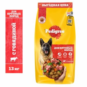 Сухой корм для взрослых собак крупных пород больше 25 кг, с говядиной (13 кг)