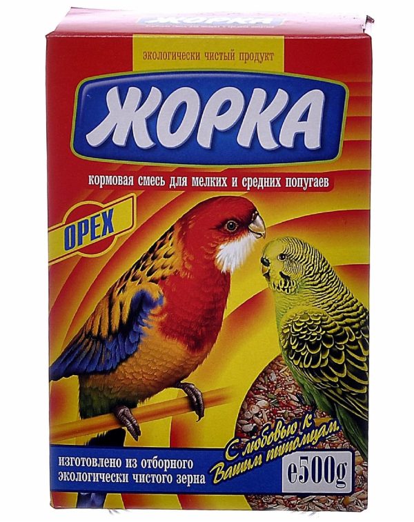 Для мелких и средних попугаев с орехами (коробка) (500 г)