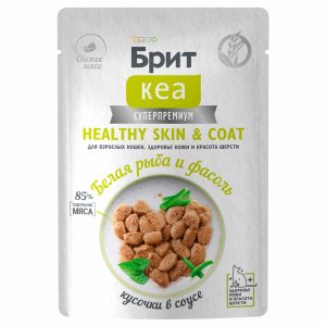Пауч с Белой Рыбой и Струч. Фасолью для взр.кош, здоровье кожи и шерсти,кусоч. в соусе, 85г (85 г)