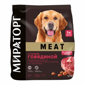 Полнорационный сухой корм для взрослых собак средних и крупных пород с сочной говядиной (10 кг)