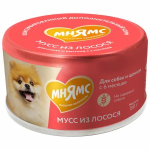 Мусс для собак и щенков старше 6 месяцев из лосося (80 г)