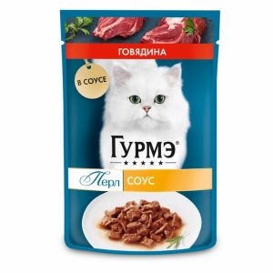 Влажный корм Перл Нежное филе для кошек, с говядиной в соусе (26 шт)