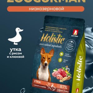 Полнорационный сухой корм для взрослых собак мелких и средних пород утка с рисом и клюквой (1.5 кг)
