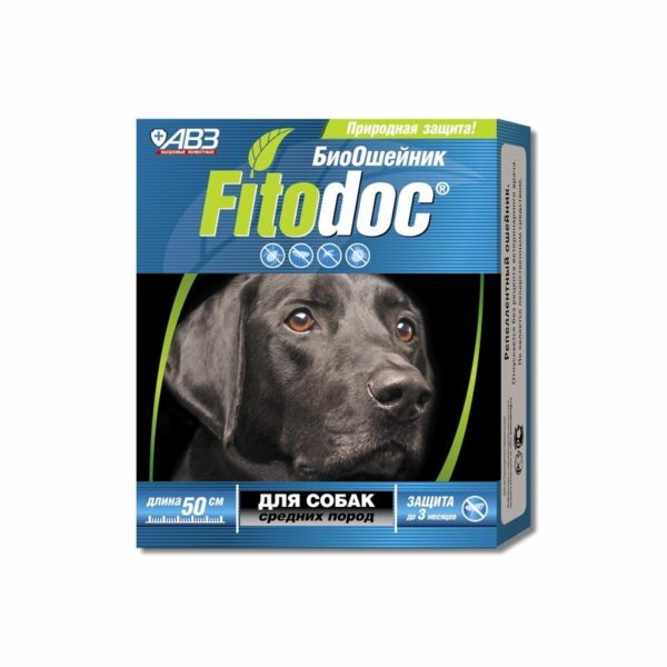 FITODOC ошейник репеллентный био для собак средних пород, 50 см (38 г)